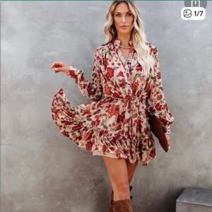 Vici Vibrant Floral Ruffle Dress